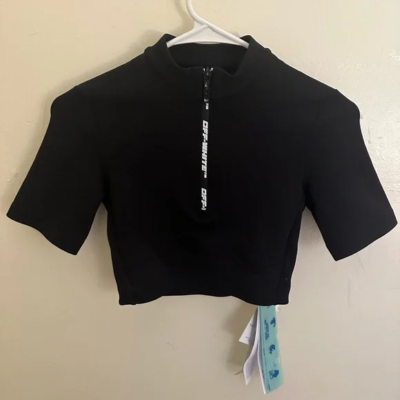 Off white Scuba Logo Zip top with sleeves size Small - Picture 2 of 10